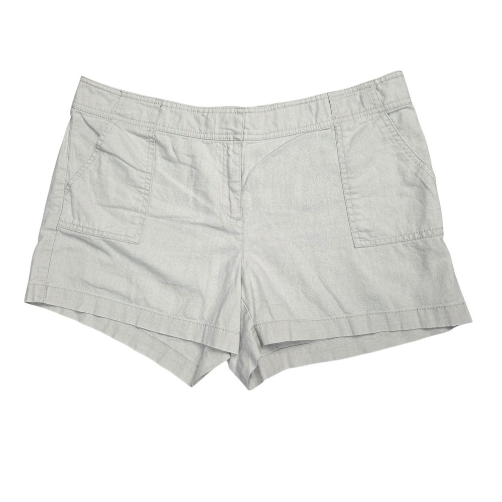 New York & Company Womens Shorts Beige Linen Blend Cargo Hiking Large Size 12